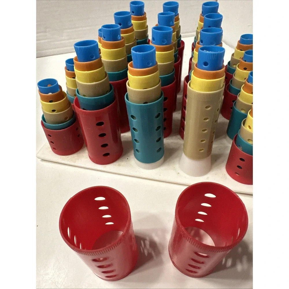 Barrel Nesting Curlers Set Multi‎ Color & Sizes Hair Rollers Plastic 120 Pieces
